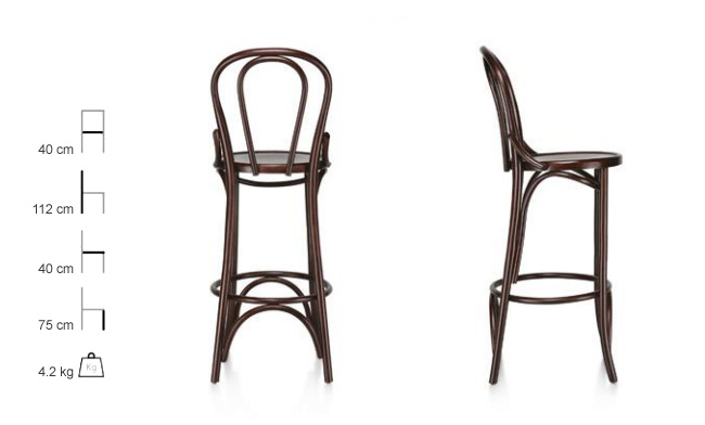 Bugholz-Barhocker No 398